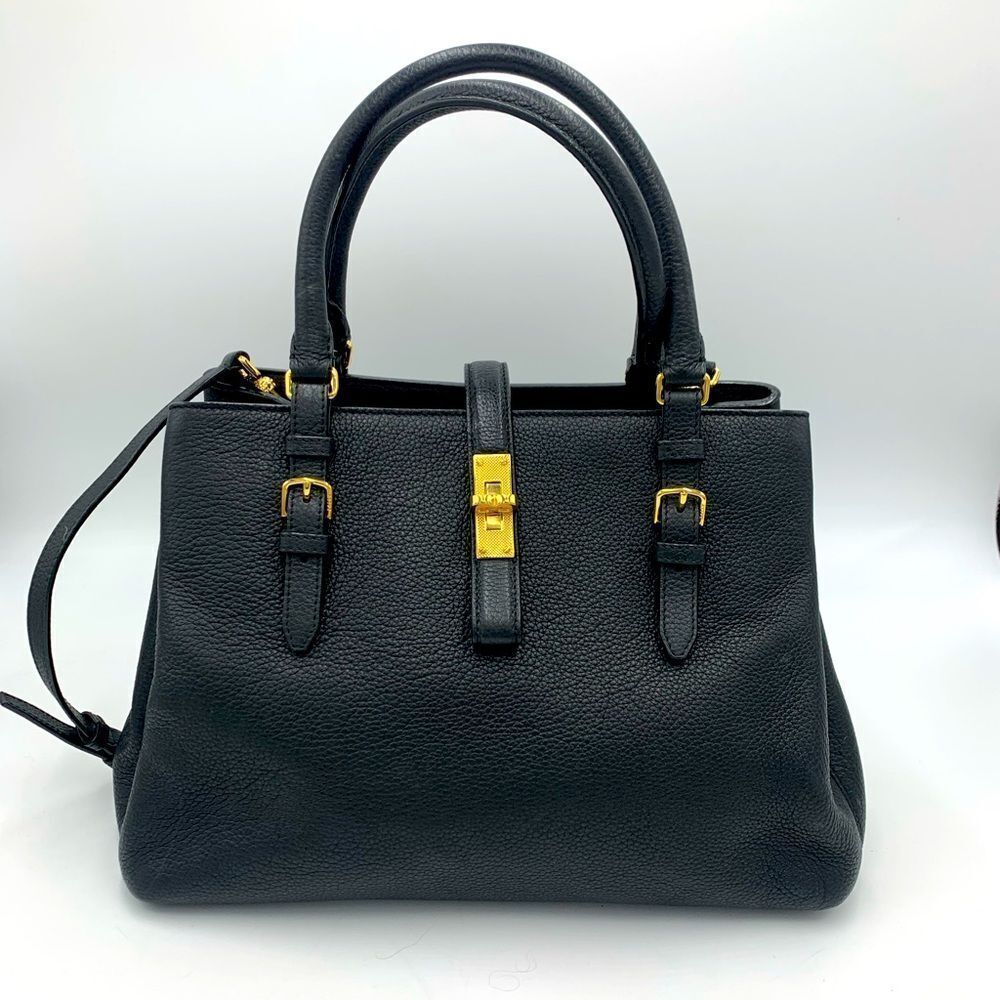 Authentic Bally Black Leather 2way Shoulder Bag Ex+ Preloved Purse